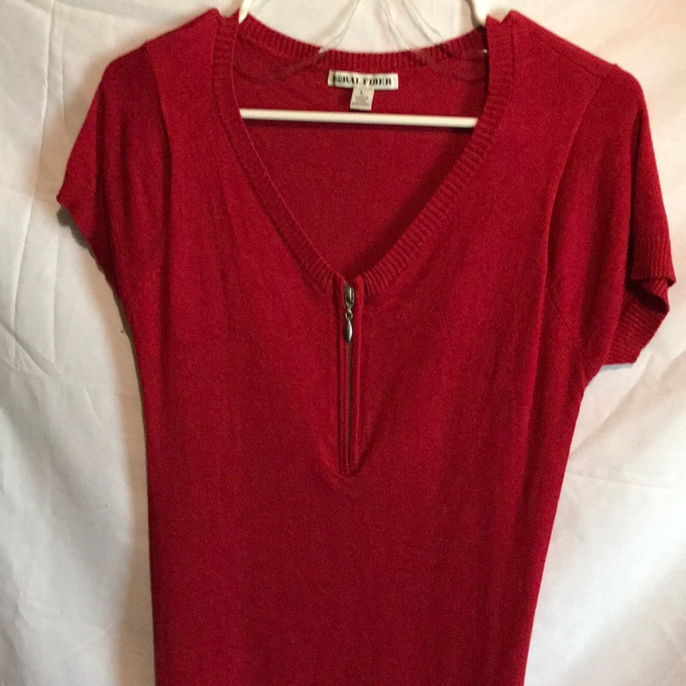 Red sweater dress